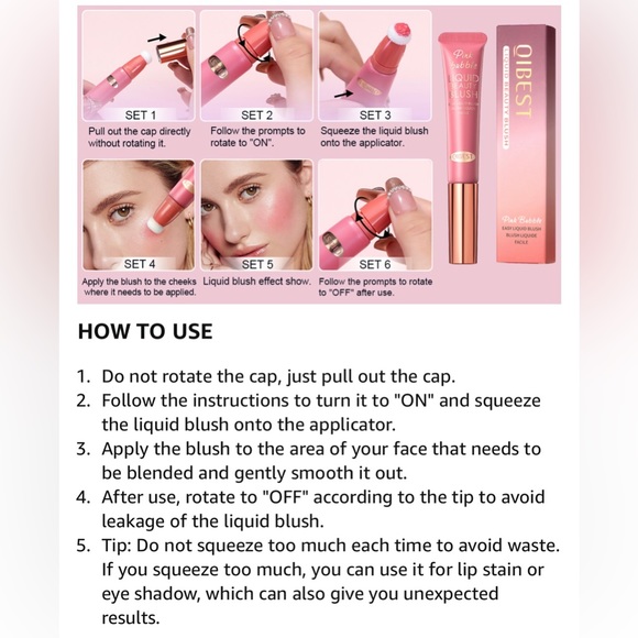 Matte Finish Liquid Blush Stick Soft Cushion Applicator For Natural Cheeks Tint - Picture 10 of 12